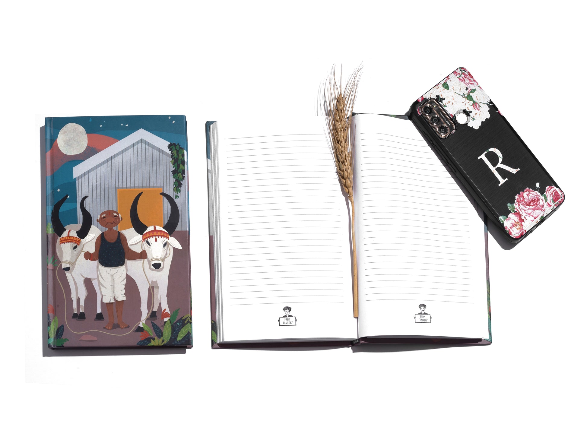 'Farmer with his Bulls' Notebook (Hard Cover) - Organic Shop by Pure & Eco India
