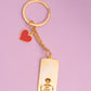 'I Love Farmers' Keychain (with Heart Pendant) -Back- Organic Shop by Pure & Eco India