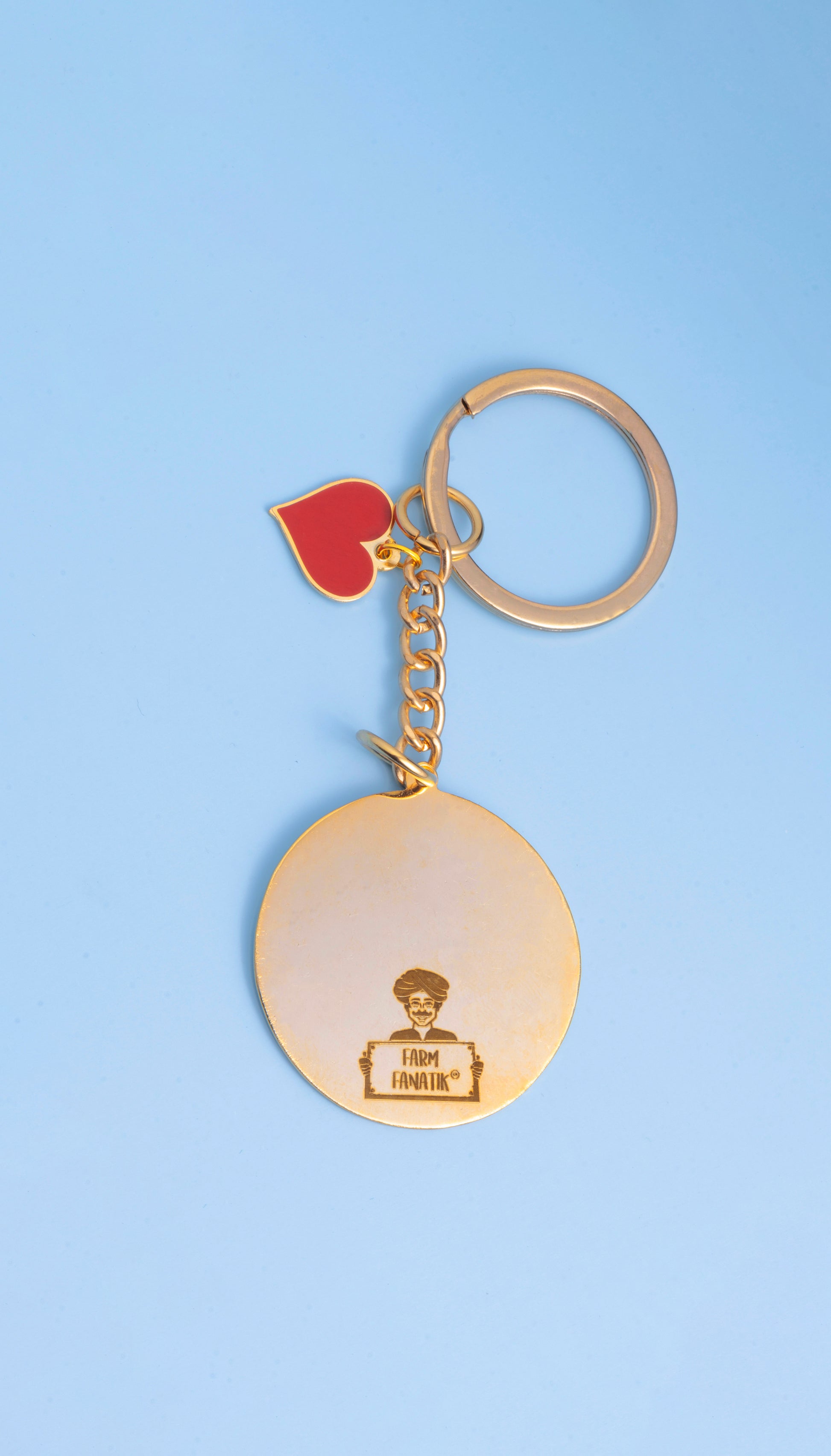 'I Love Organic' Keychain (with Heart Pendant) - Back- Organic Shop by Pure & Eco India