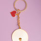 'I Love Vegan' Keychain (with Heart Pendant) - Back - Organic Shop by Pure & Eco India