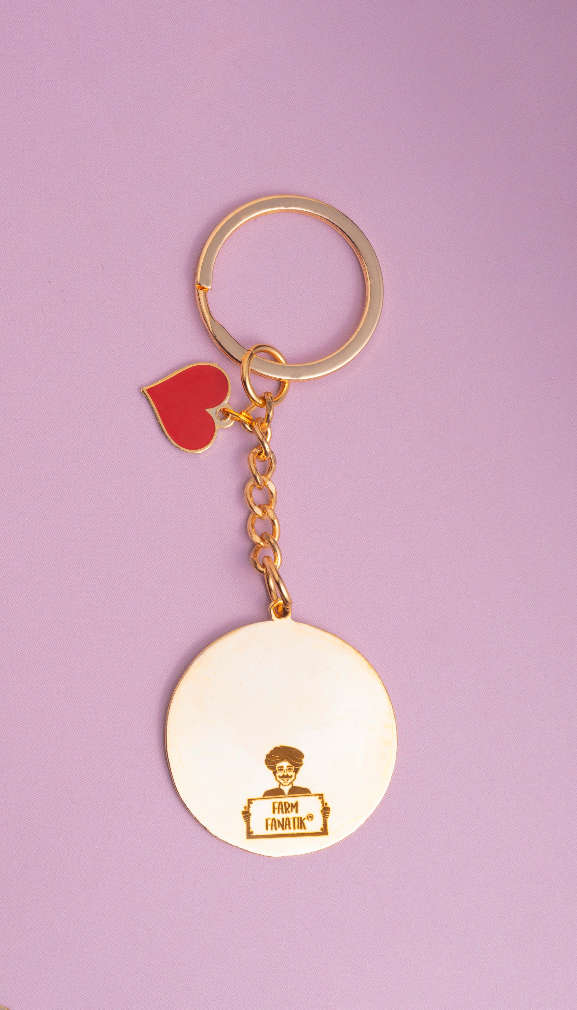 'I Love Vegan' Keychain (with Heart Pendant) - Back - Organic Shop by Pure & Eco India